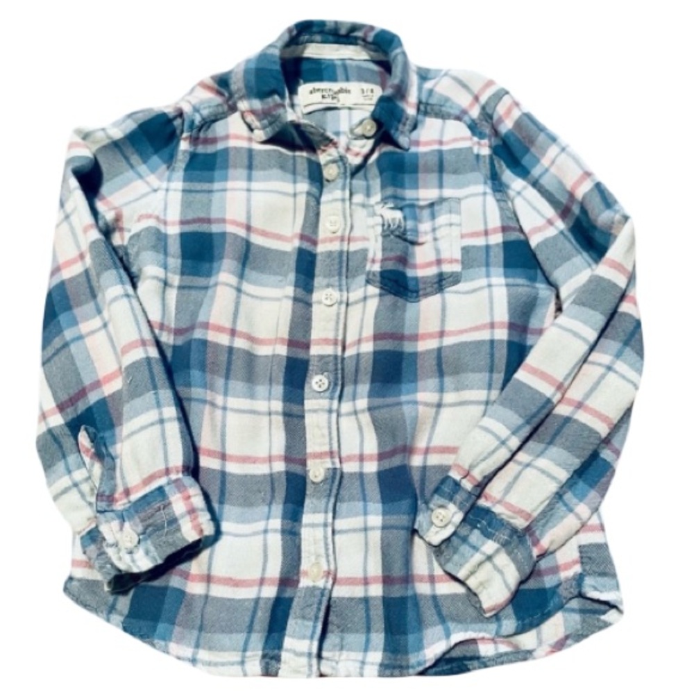 Abercrombie Kids Girls Plaid Flannel Button Shirt 3/4T